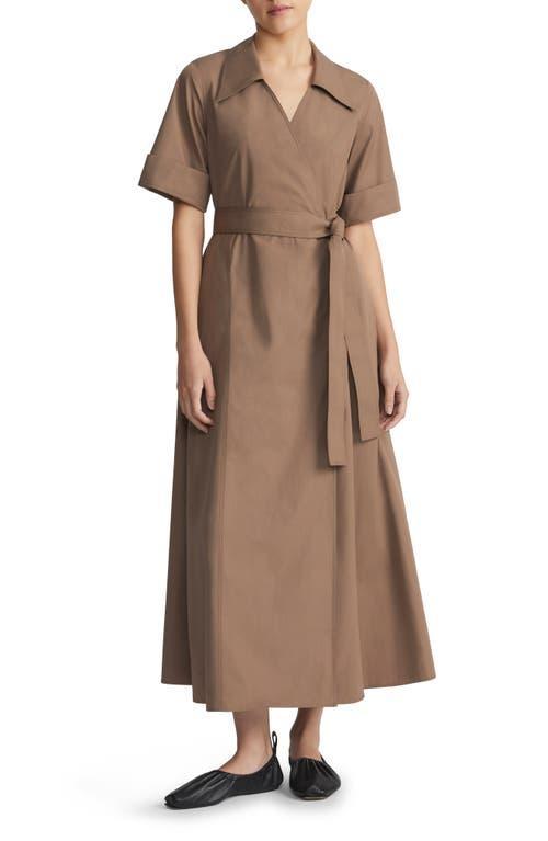 Lafayette 148 New York Belted Organic Cotton Poplin Faux Wrap Shirtdress Product Image