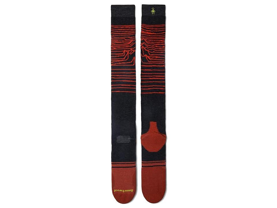 Smartwool Snowboard Full Cushion Iguchi Pattern Over-the-Calf Socks (Charcoal) Men's No Show Socks Shoes Product Image