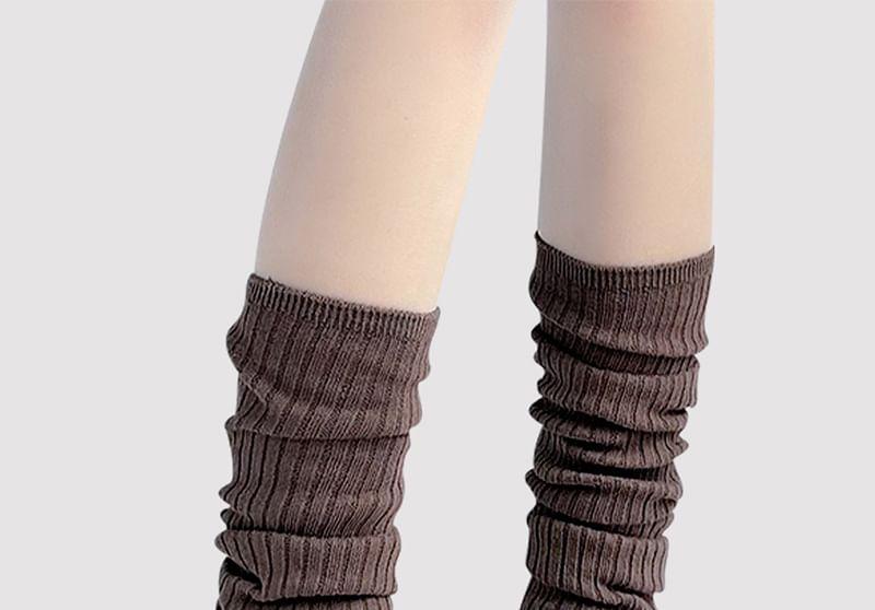 Plain Ribbed Tall Socks Product Image