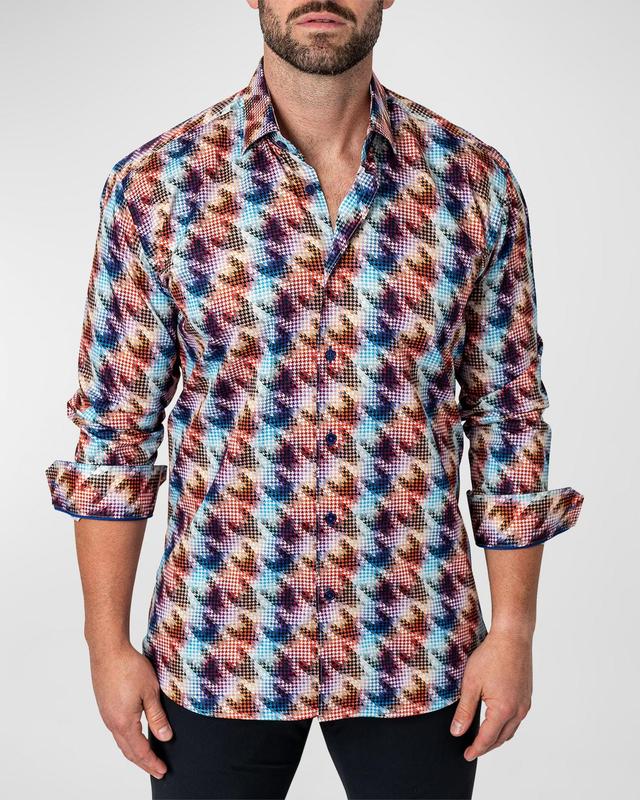 Maceoo Fibonacci Hound Camouflage Cotton Button-Up Shirt Product Image