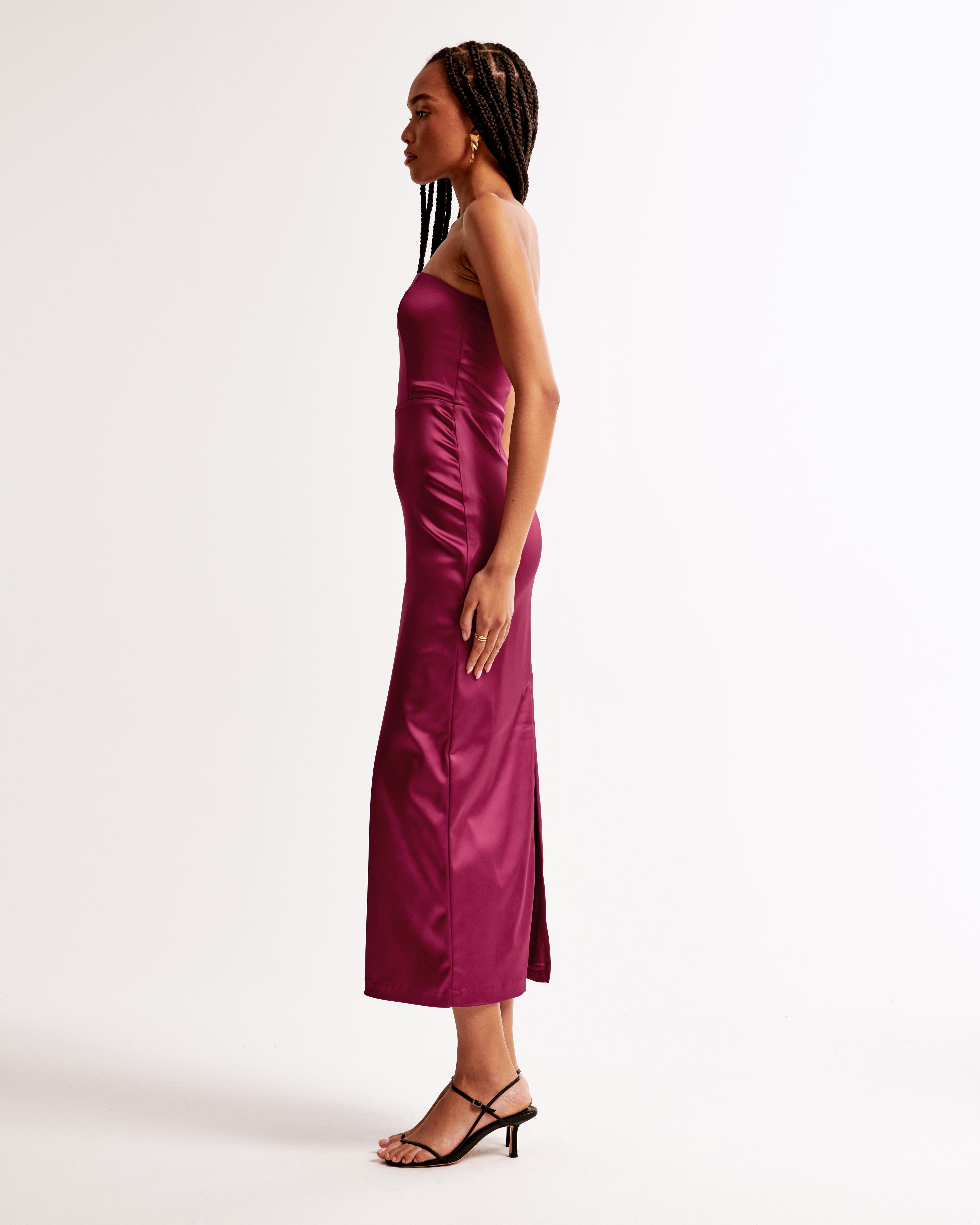 Strapless Satin Sculpt Maxi Dress Product Image