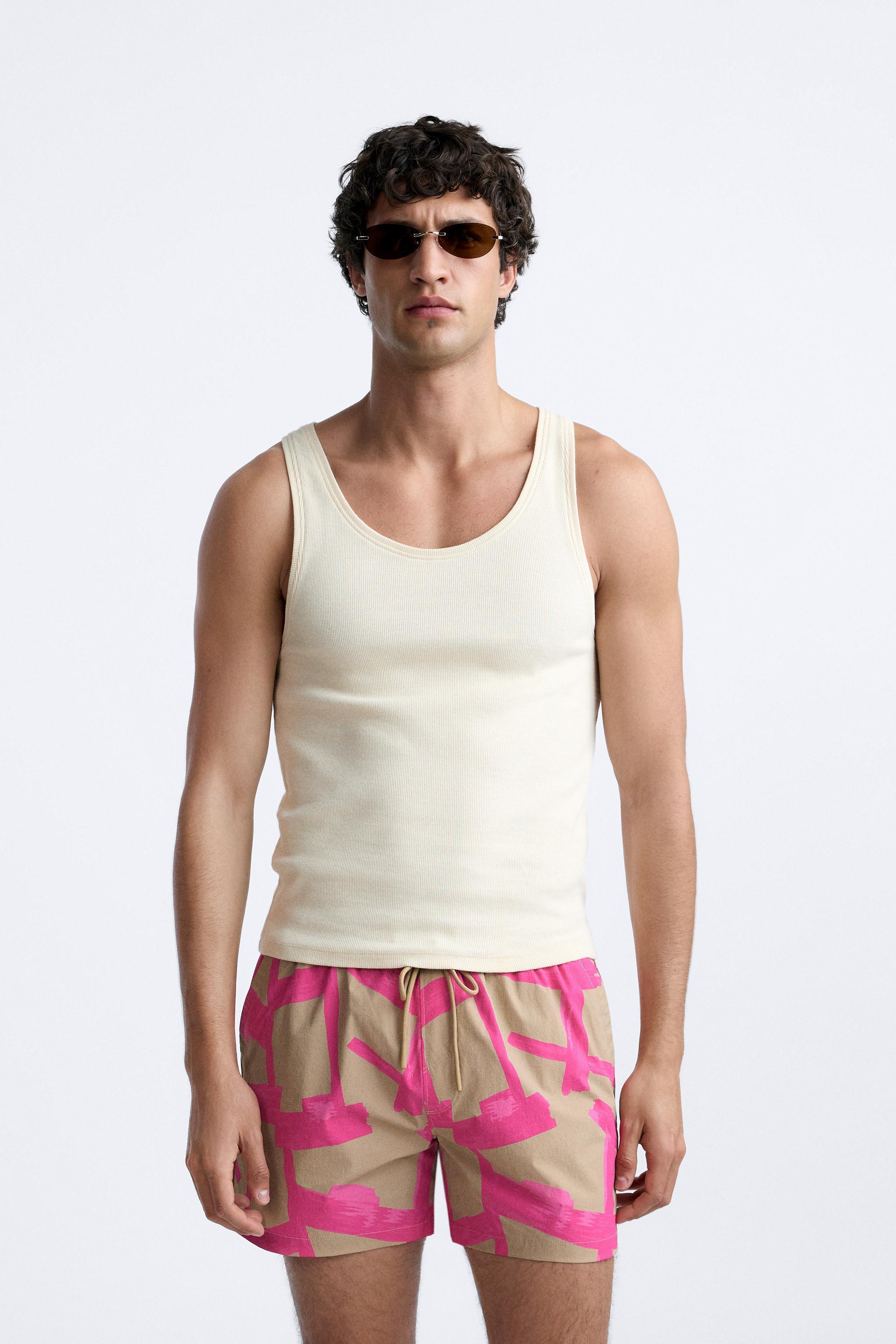 REGULAR ABSTRACT PRINT SWIMMING TRUNKS Product Image