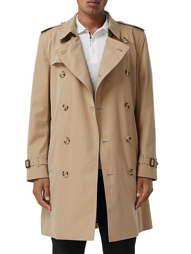 burberry The Kensington Mid Cotton Gabardine Trench Coat Product Image