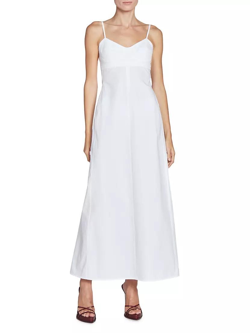 Cotton-Blend Sleeveless Fit & Flare Midi-Dress Product Image