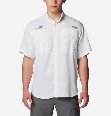 Columbia Men's PFG Tamiami Short Sleeve Shirt - Miami Dolphins- Product Image