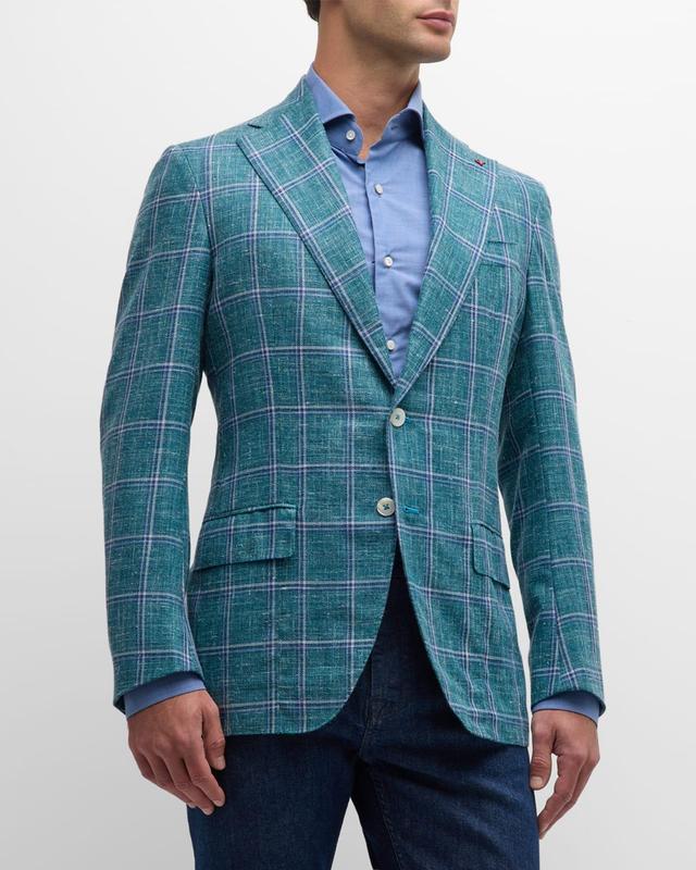 Mens Windowpane Wool-Blend Sport Coat Product Image