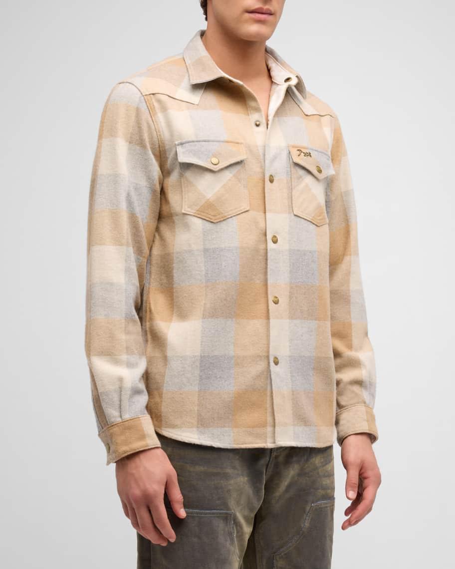 Mens Plaid Flannel Button-Down Shirt Product Image