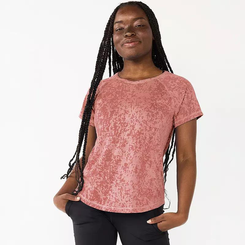 Womens Tek Gear Core Raglan Tee Pink Burnout Product Image