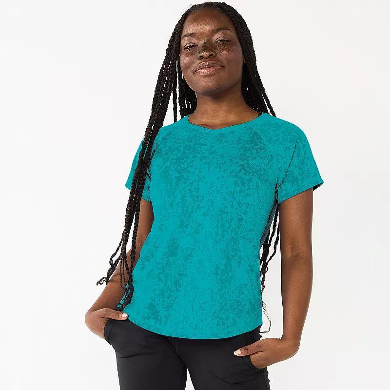 Womens Tek Gear Core Raglan Tee Blue Burnout Product Image