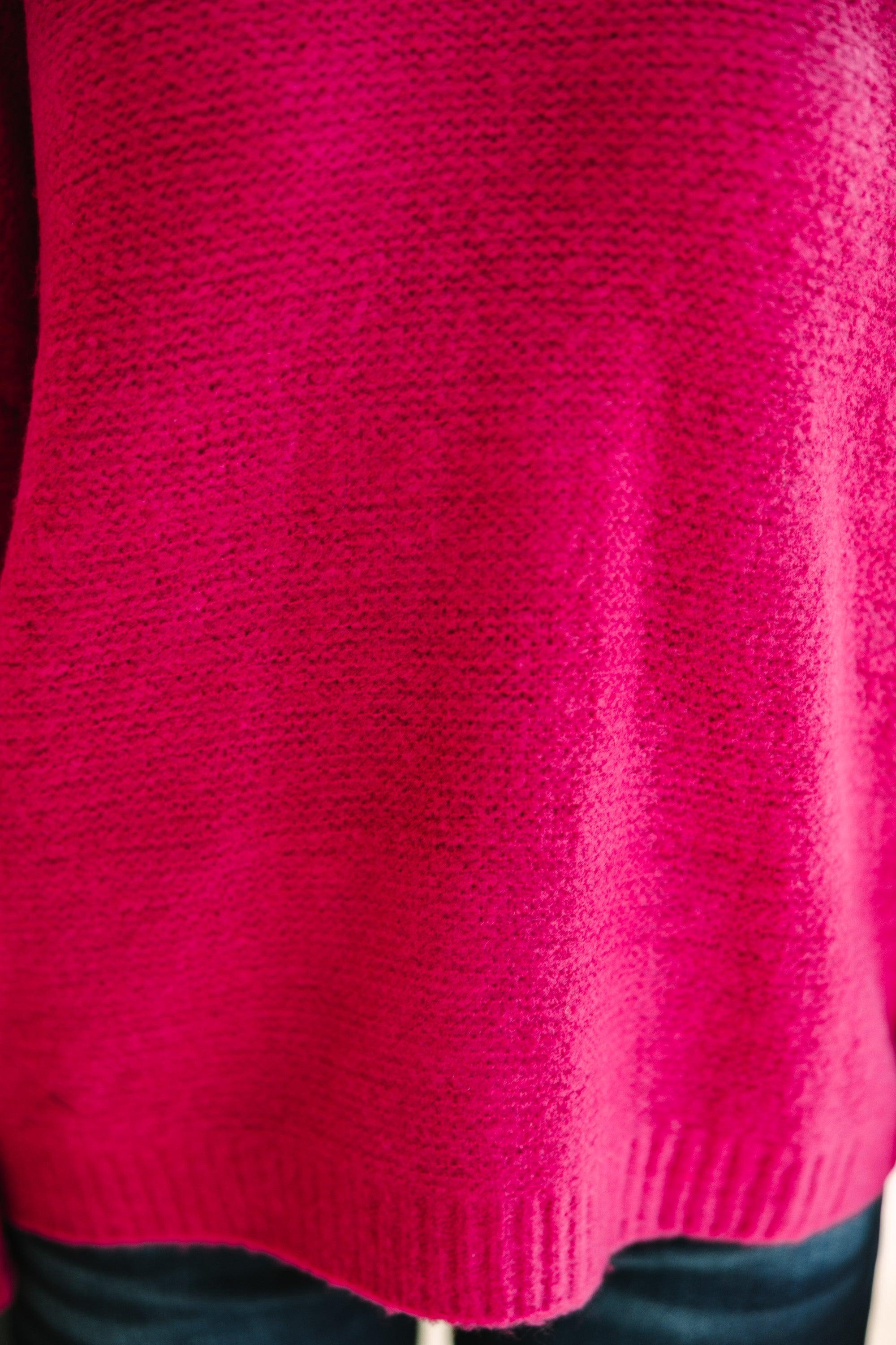 Feeling Close To You Magenta Purple Textured Sweater Female Product Image