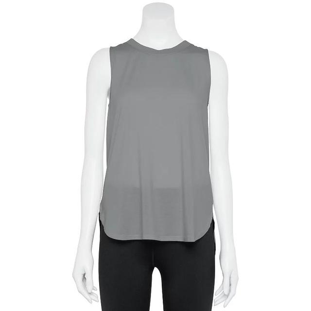 Womens Tek Gear Easy High-Low Tank Top Smokey Grey Product Image