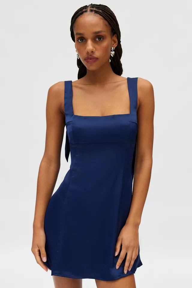 UO Bri Double Bow Satin Mini Dress Product Image