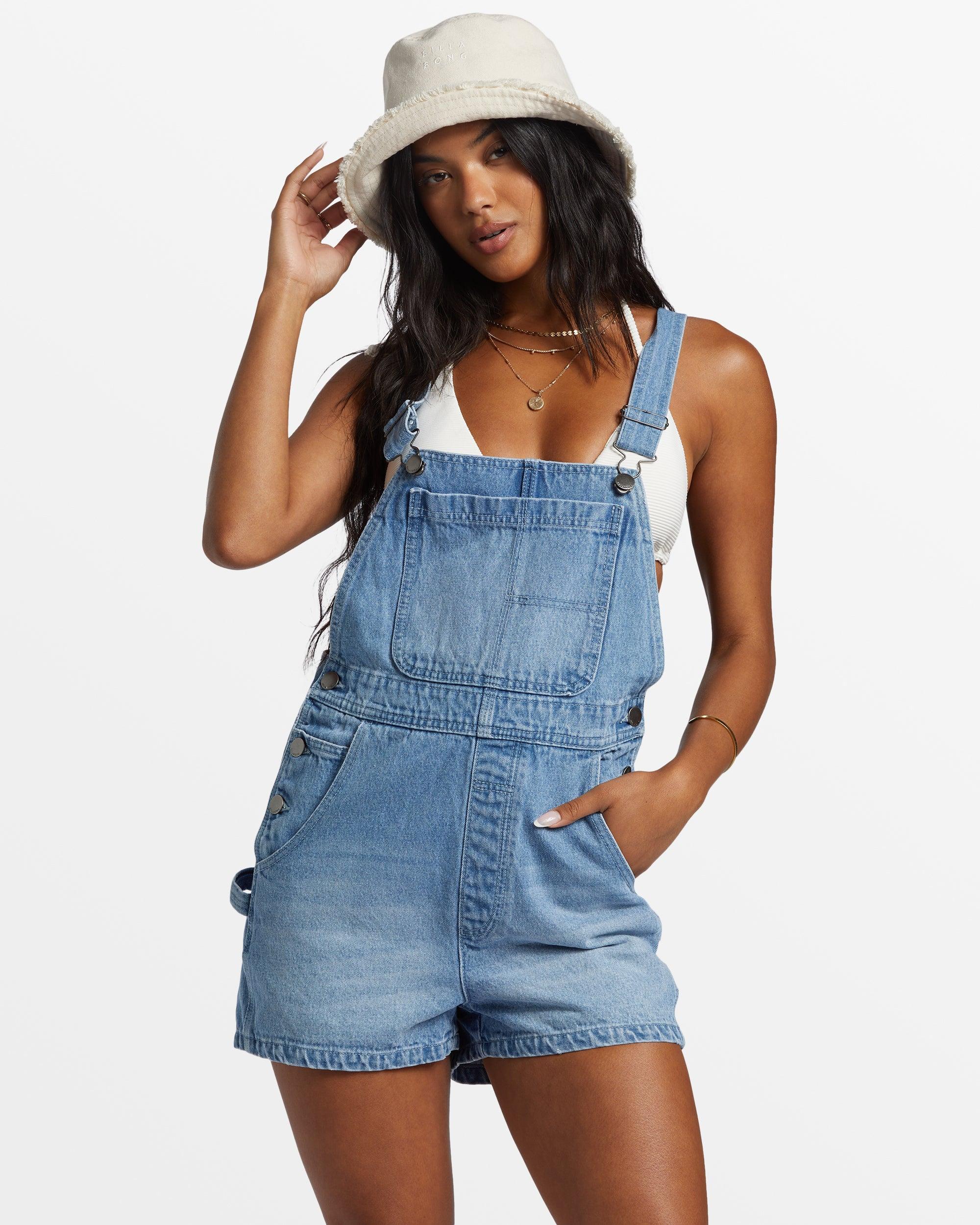 Sand Canyon Denim Short Overalls - Light Wash Female Product Image