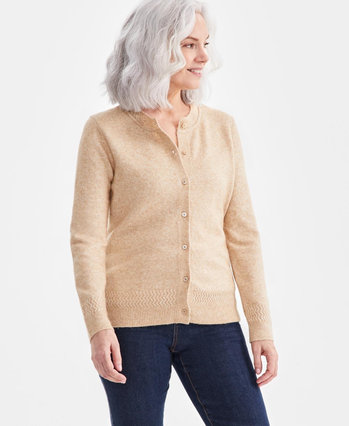 Style & Co Womens Crewneck Button-Front Cozy Cardigan, Created for Macys Product Image