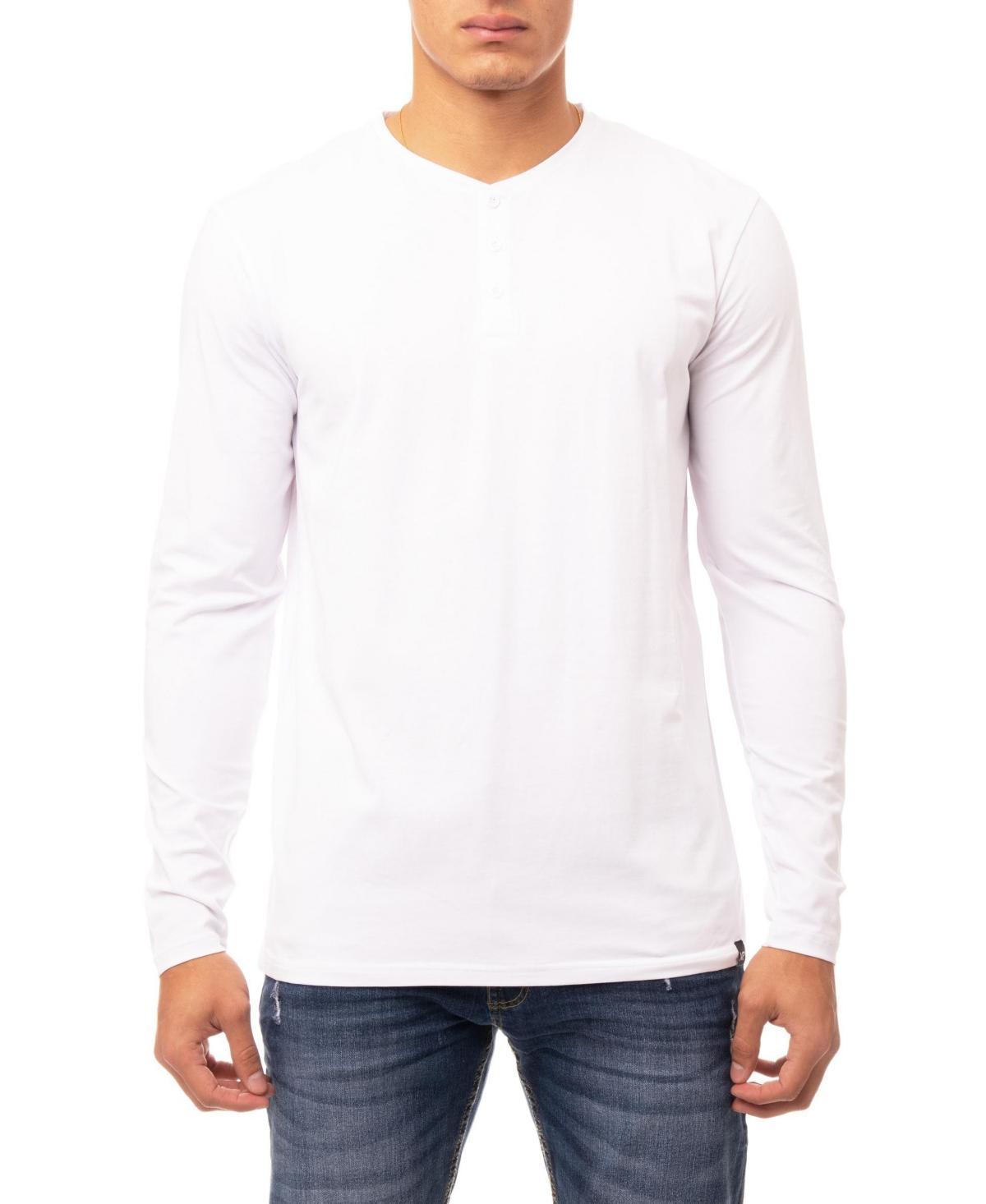 X-Ray Mens Soft Stretch Henley Neck Long Sleeve T-shirt Product Image