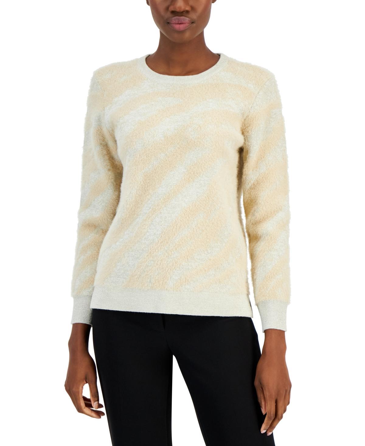 Anne Klein Fuzzy Tiger Stripe Sweater Product Image