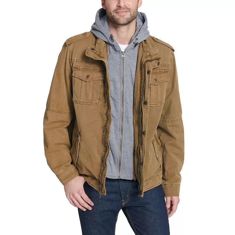 Mens Levis Cotton Hooded Quilt Lined Trucker Jacket Product Image