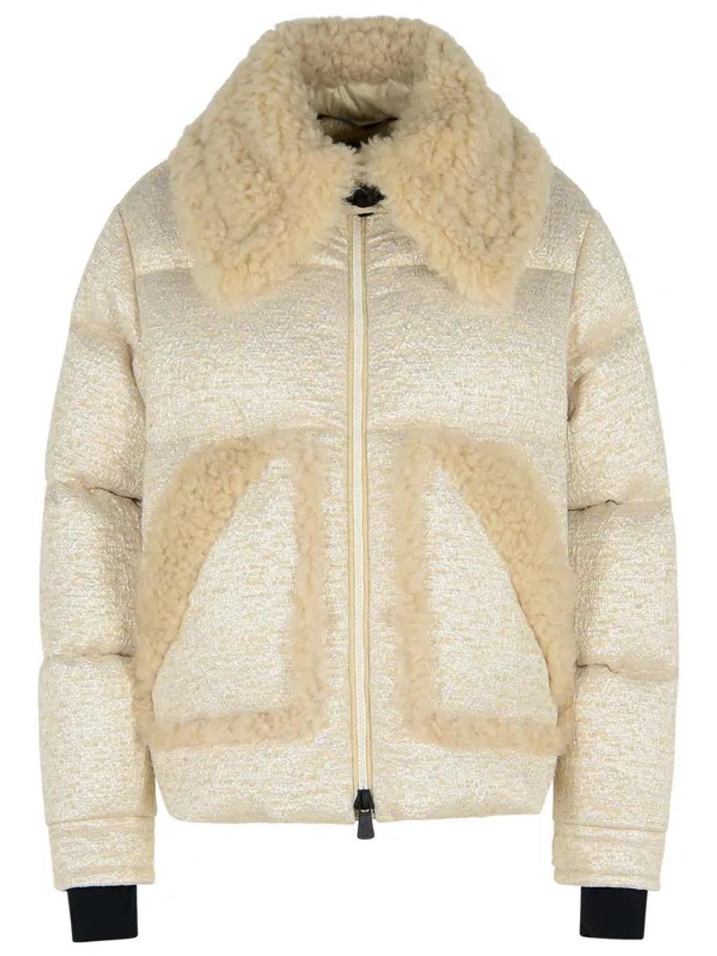 MONCLER 'stowe' White Polyester Blend Down Jacket Product Image