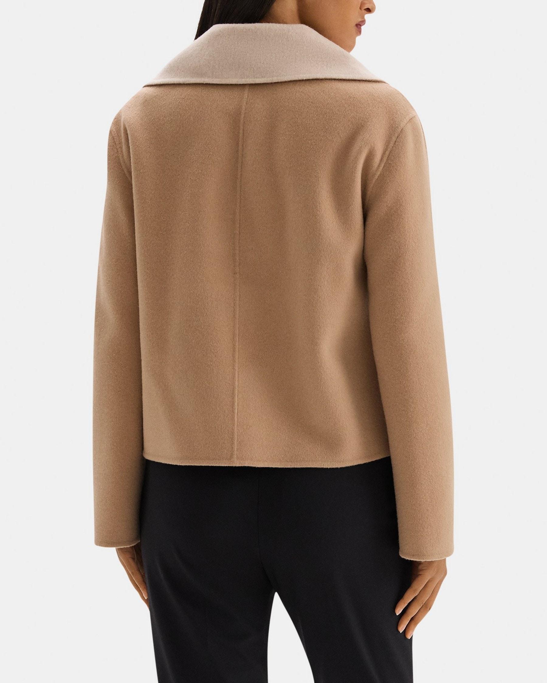 Cropped Coat in Double-Face Wool-Cashmere Product Image