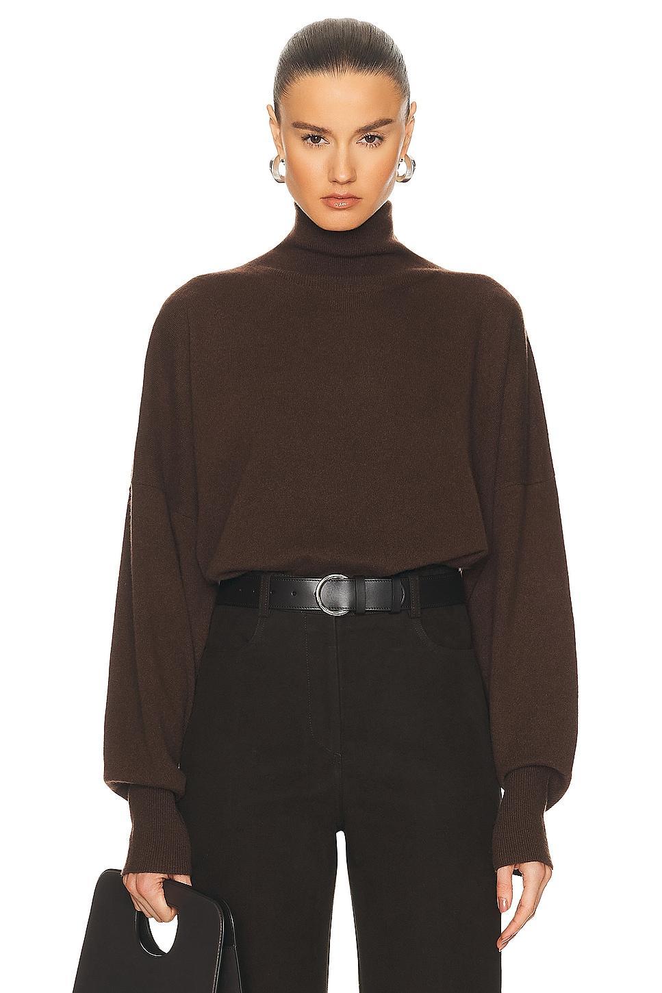 Toteme Cashmere Turtleneck Sweater in Chocolate Product Image