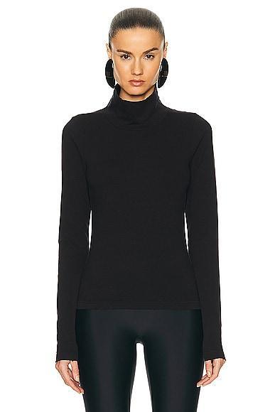 Balenciaga Turtleneck Seamless Sweater in Black Product Image