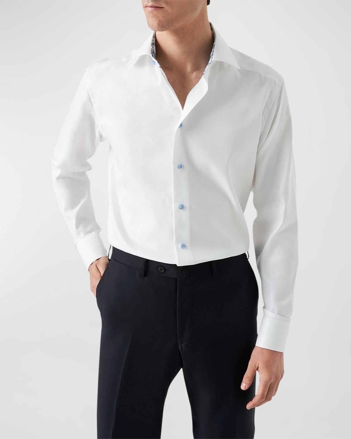 Mens Signature Textured Twill Slim Fit Dress Shirt Product Image