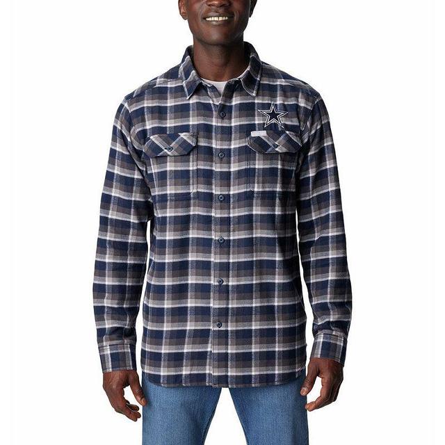 Mens Columbia Dallas Cowboys Flare Gun Flannel Button-Up Shirt Blue Product Image