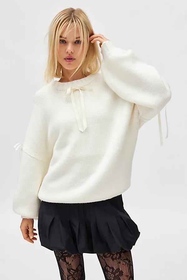 For Love & Lemons Jardin Oversized Bow Sweater Womens at Urban Outfitters Product Image