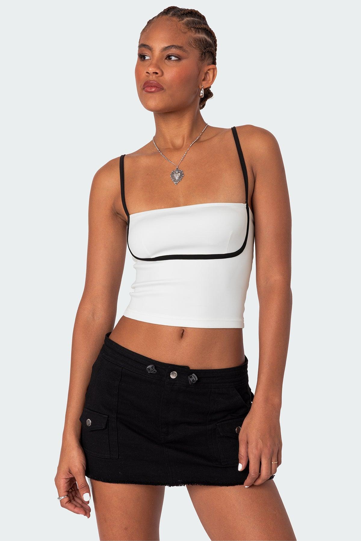 Yang Contrast Strap Tank Top Product Image