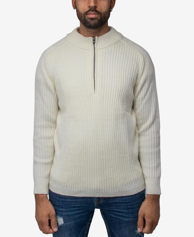 X Ray Mens Ribbed Quarter Zip Sweater - Burgundy Product Image