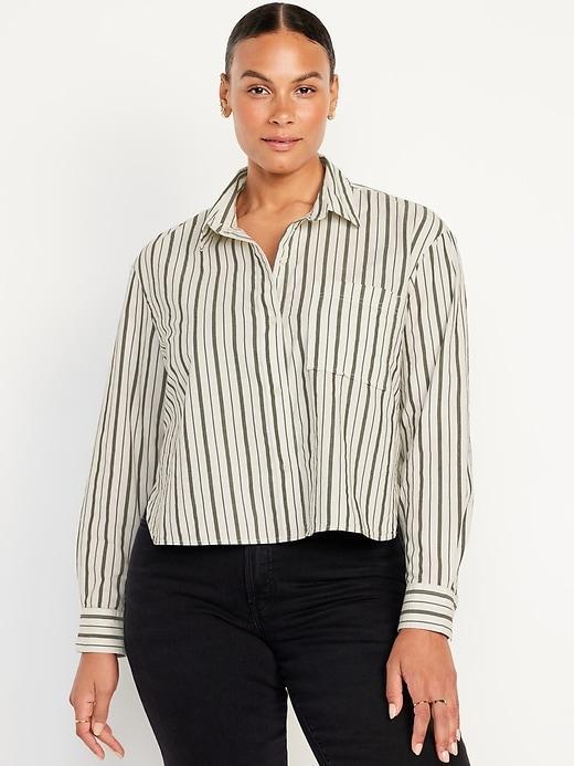 Button-Down Crop Shirt Product Image