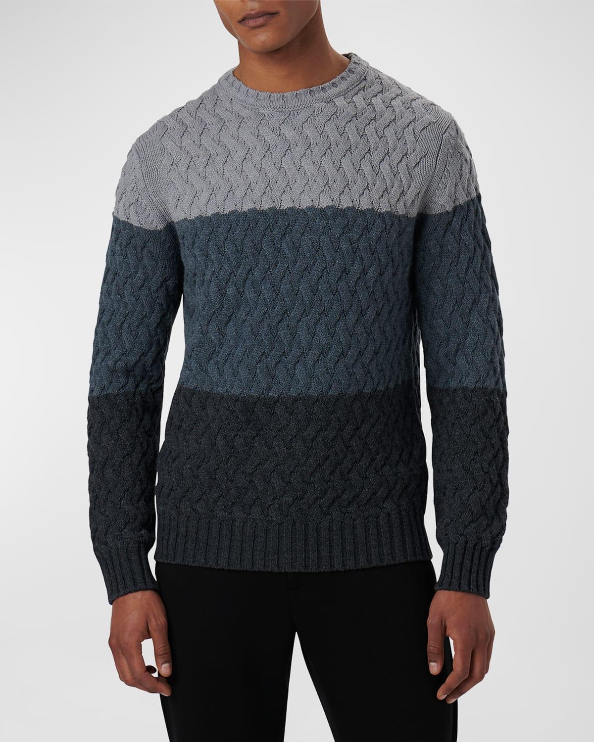 Bugatchi Color Block Merino Wool Blend Crewneck Sweater Product Image