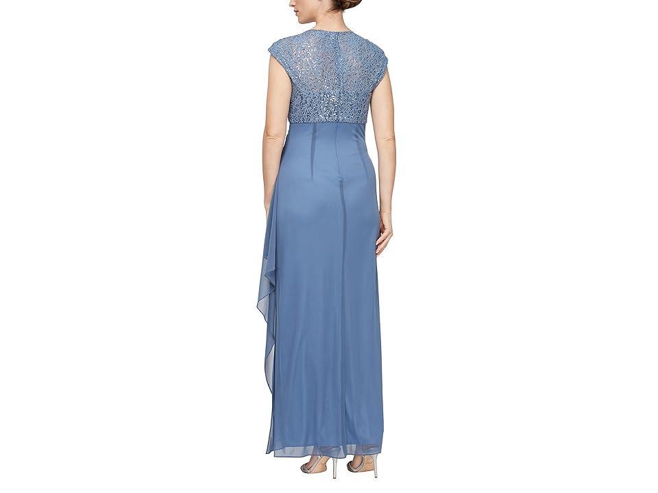 Alex Evenings Empire Waist Dress with Corded Lace Bodice (Wedgewood) Women's Dress Product Image