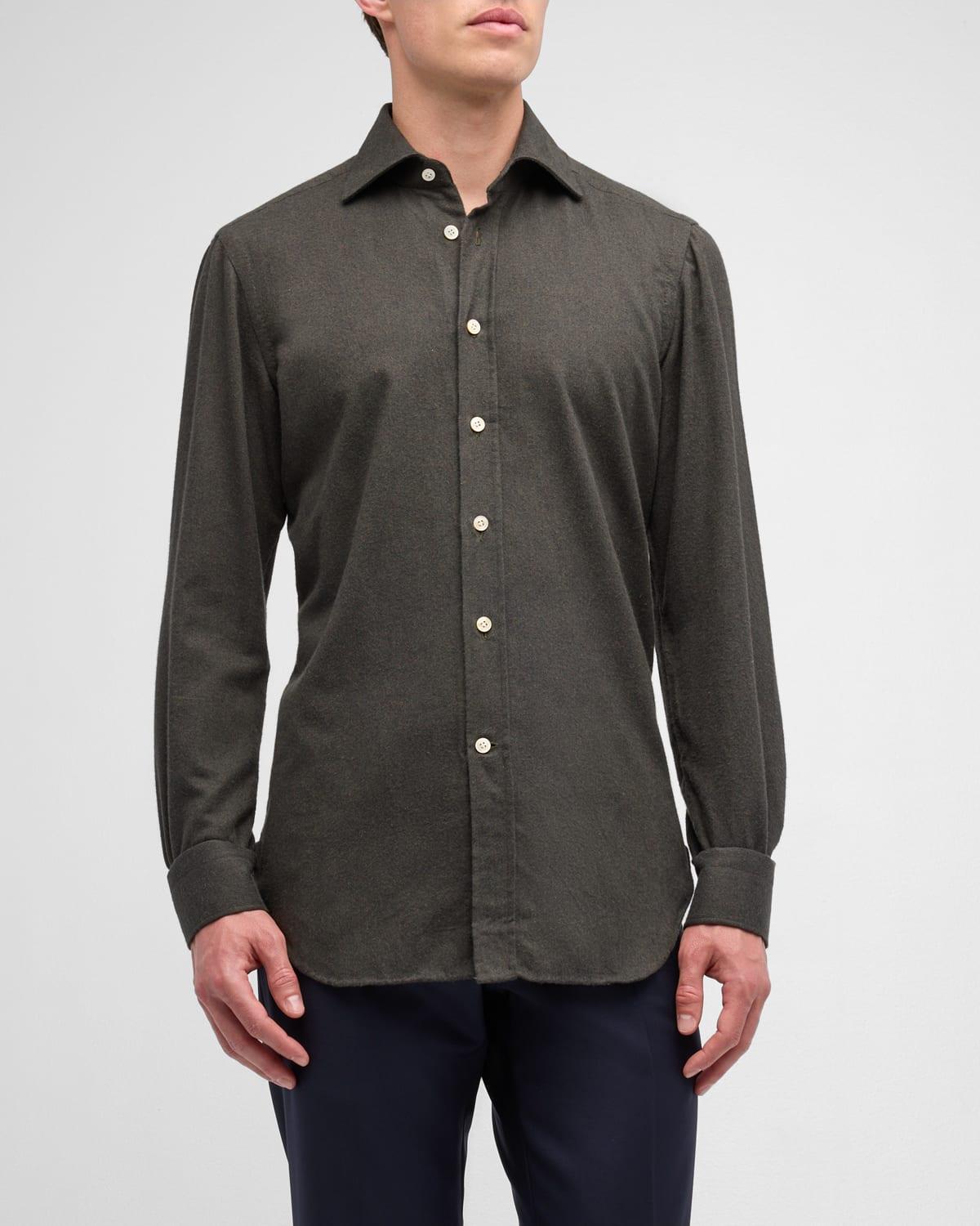 Mens Cotton Flannel Casual Button-Down Shirt product image