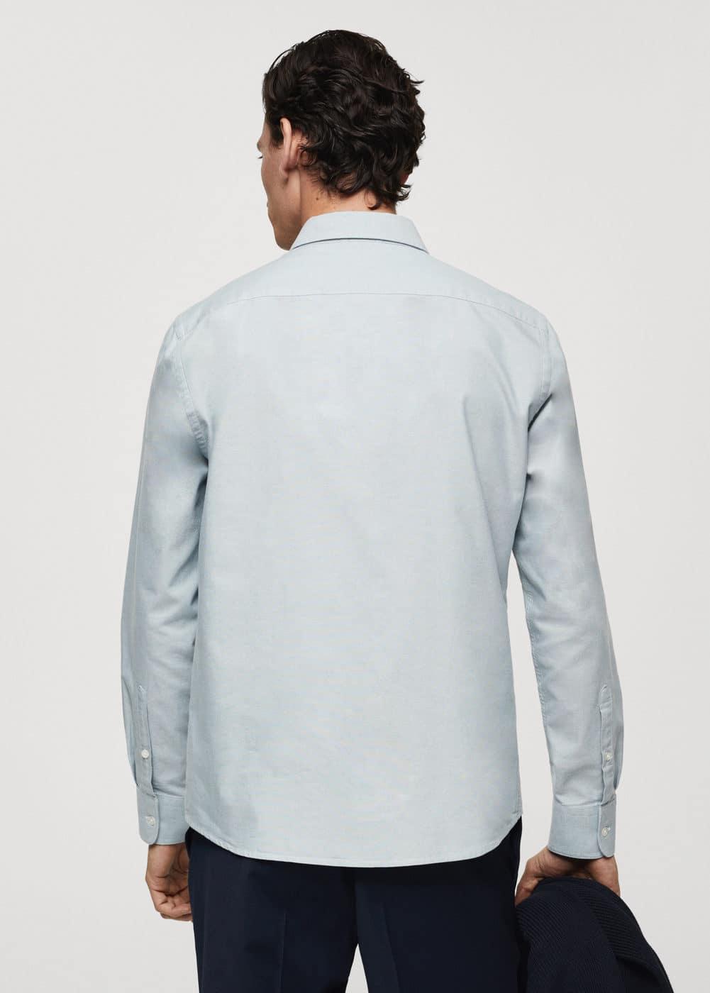 MANGO MAN - Regular fit Oxford cotton shirt aqua greenMen Product Image