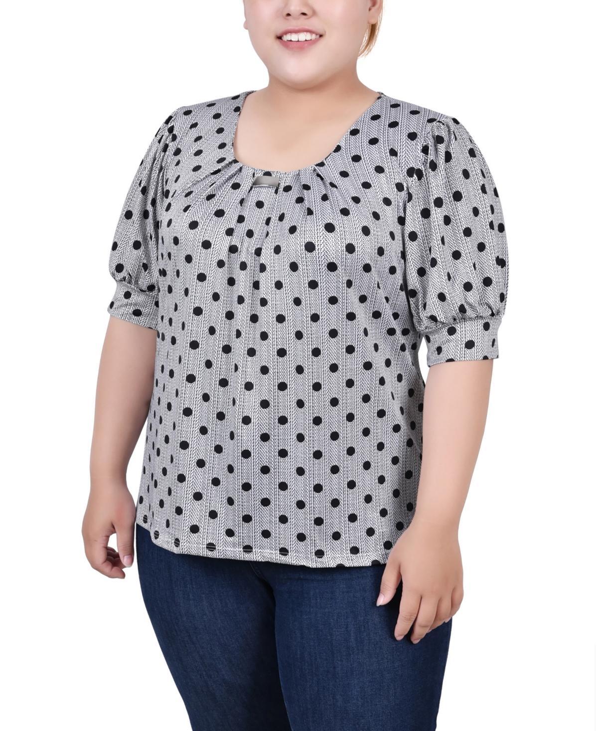 Ny Collection Plus Size Short Sleeve Balloon Sleeve Top Product Image