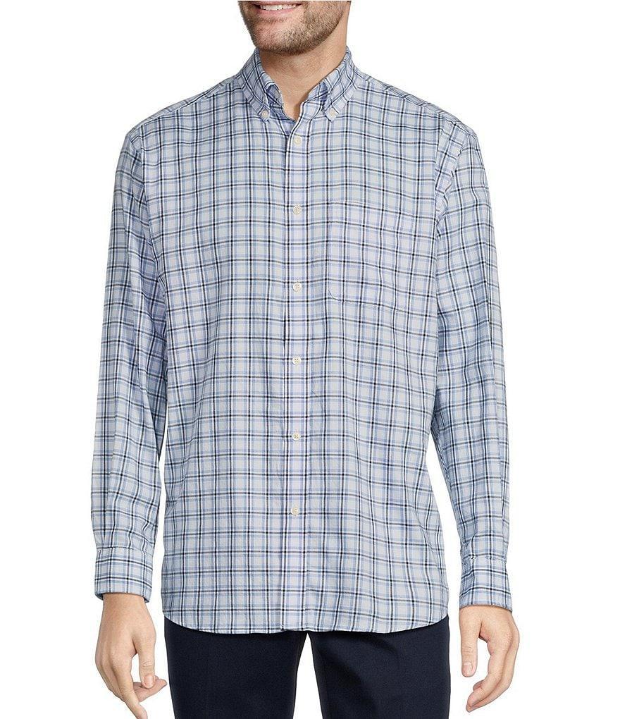 Roundtree & Yorke Long Sleeve Medium Plaid Twill Sport Shirt Product Image