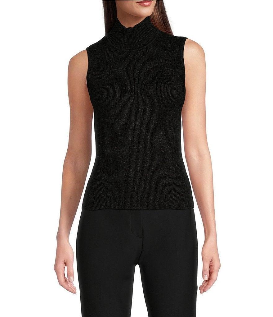 DKNY by Donna Karan Knit Turtle Neck Sleeveless Top Product Image