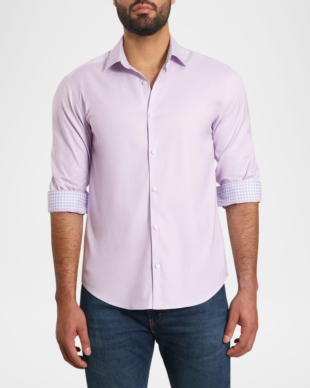 Men's Contrast-Reverse Solid Sport Shirt Product Image