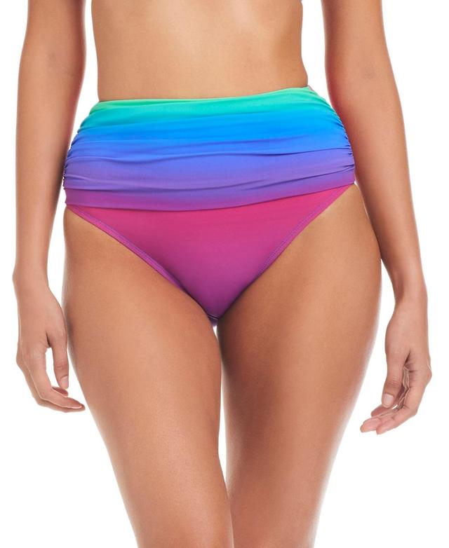 Bleu by Rod Beattie Womens Heat Of The Moment Shirred High-Waisted Bikini Bottoms Product Image