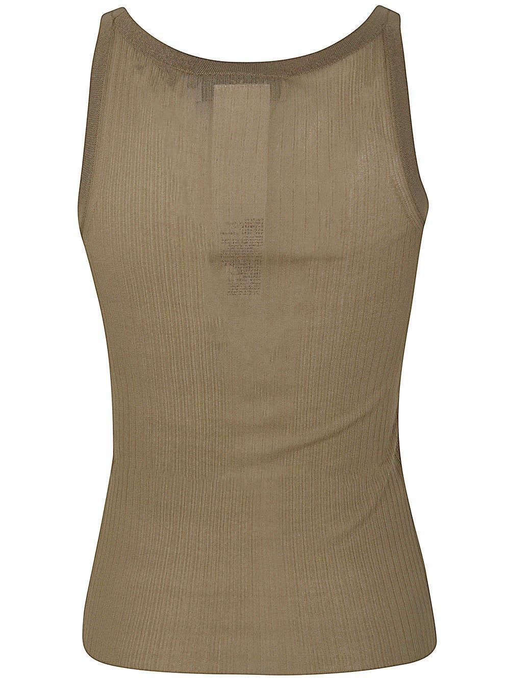 Bastia Silk Tank Top Clothing In Brown Product Image