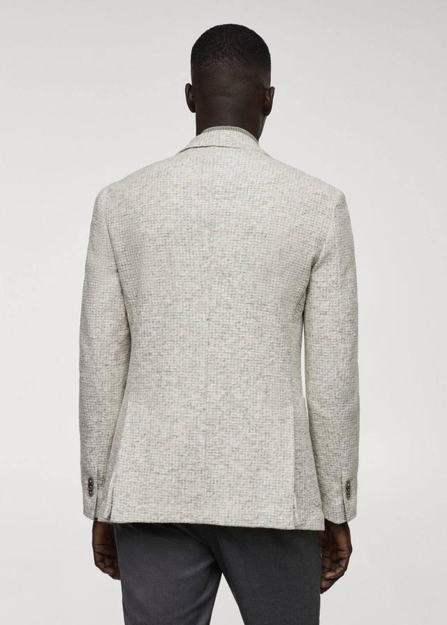 MANGO MAN - Virgin wool jacket in houndstooth wool beigeMen Product Image