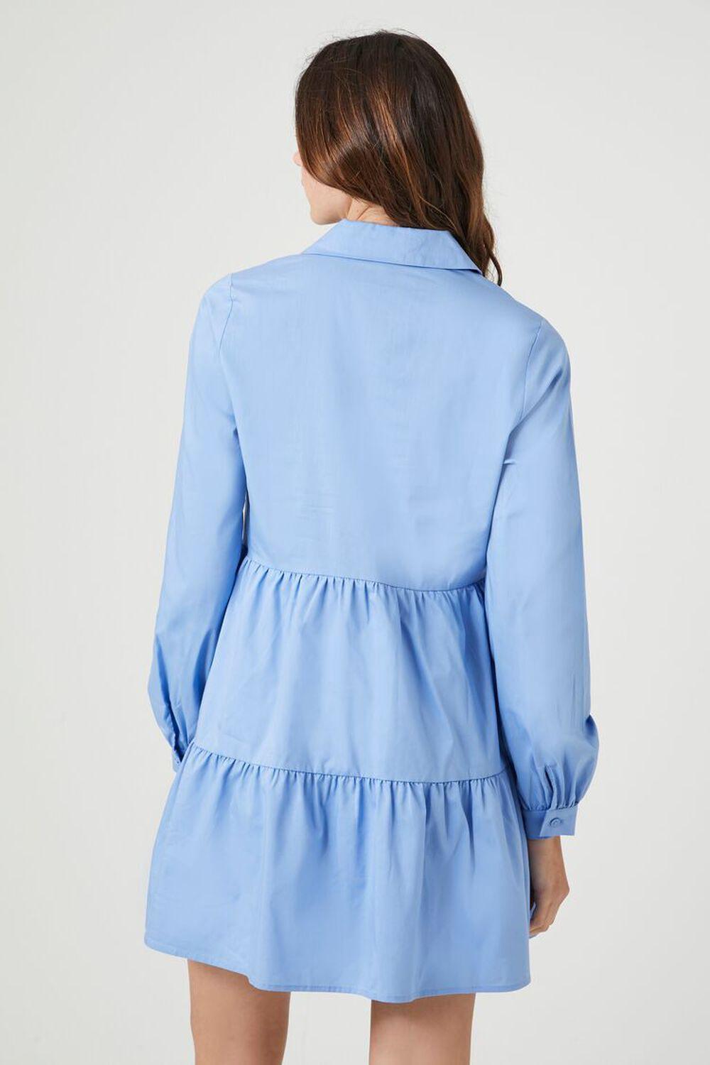 Poplin Tiered Mini Shirt Dress | Forever 21 Product Image