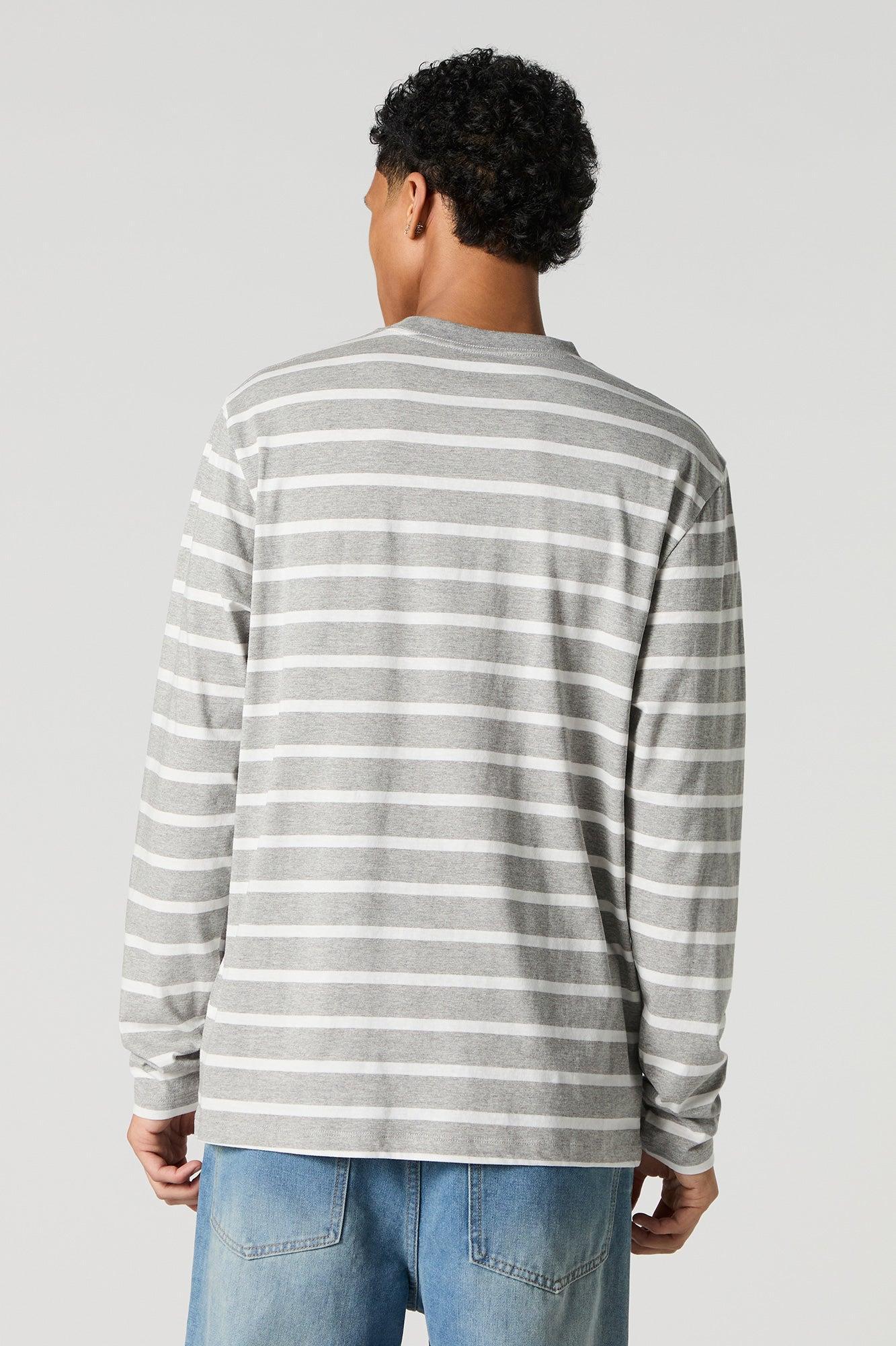 Striped Crewneck Long Sleeve Top Male Product Image