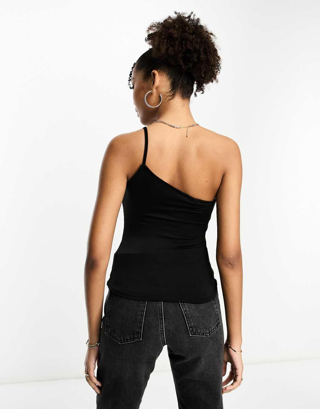 Vila one shoulder ruched top Product Image