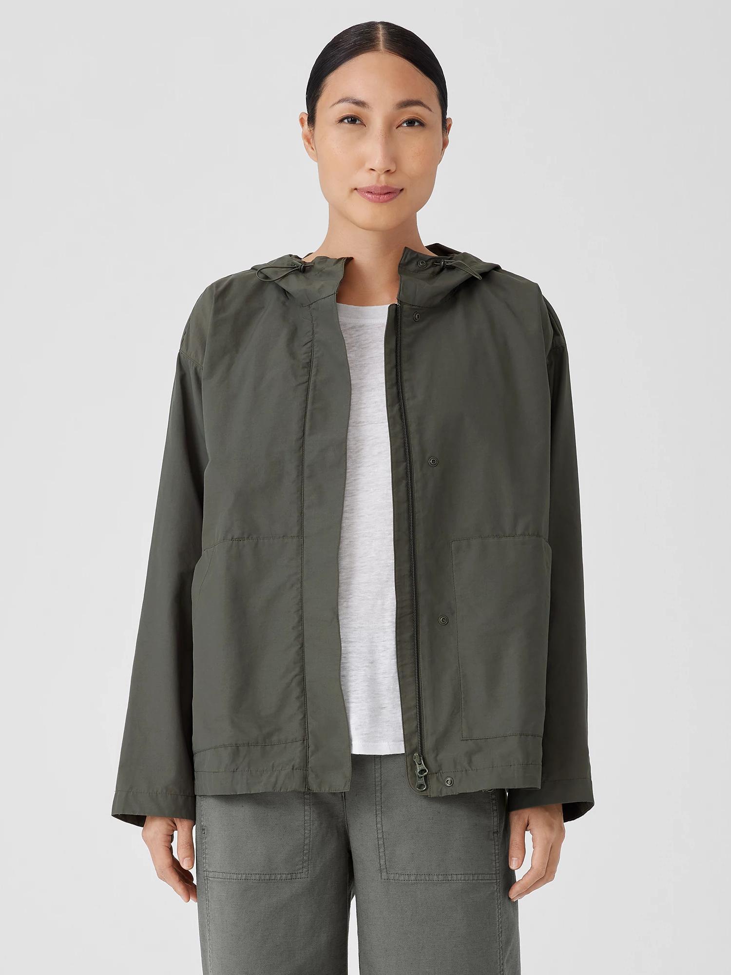 EILEEN FISHER Light Cotton Nylon Hooded Jacketfemale Product Image