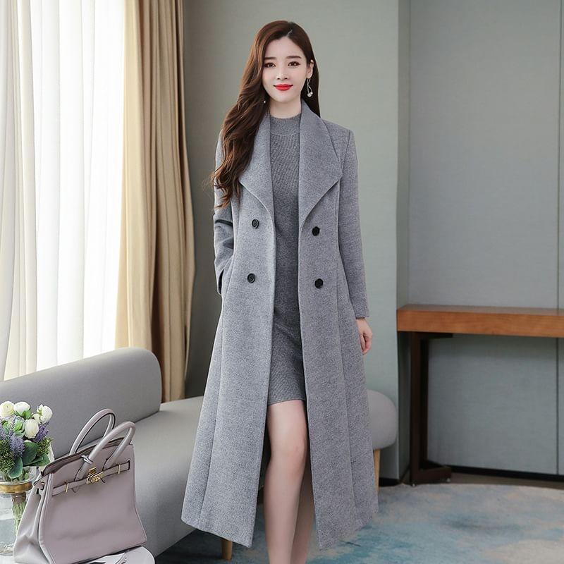 Long Sleeve Lapel Neck Double-Breasted Coat product image