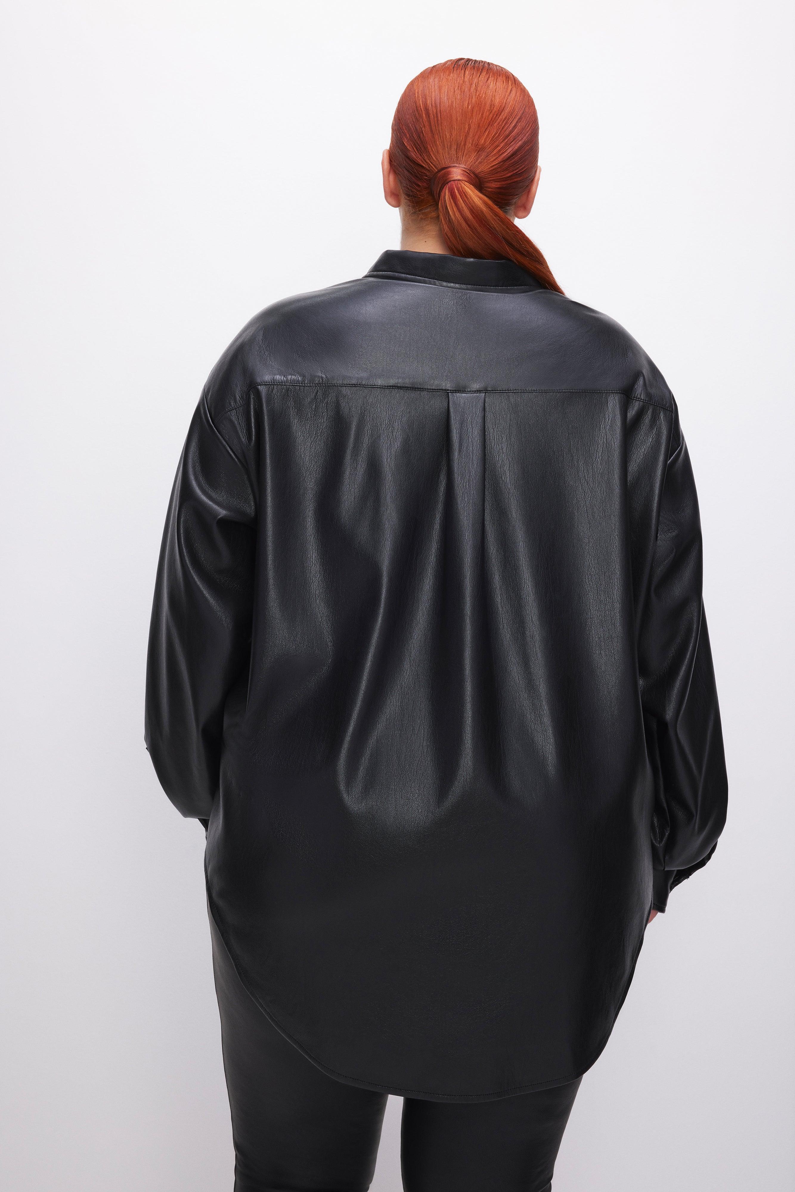 FAUX LEATHER SHIRT | BLACK001 Product Image