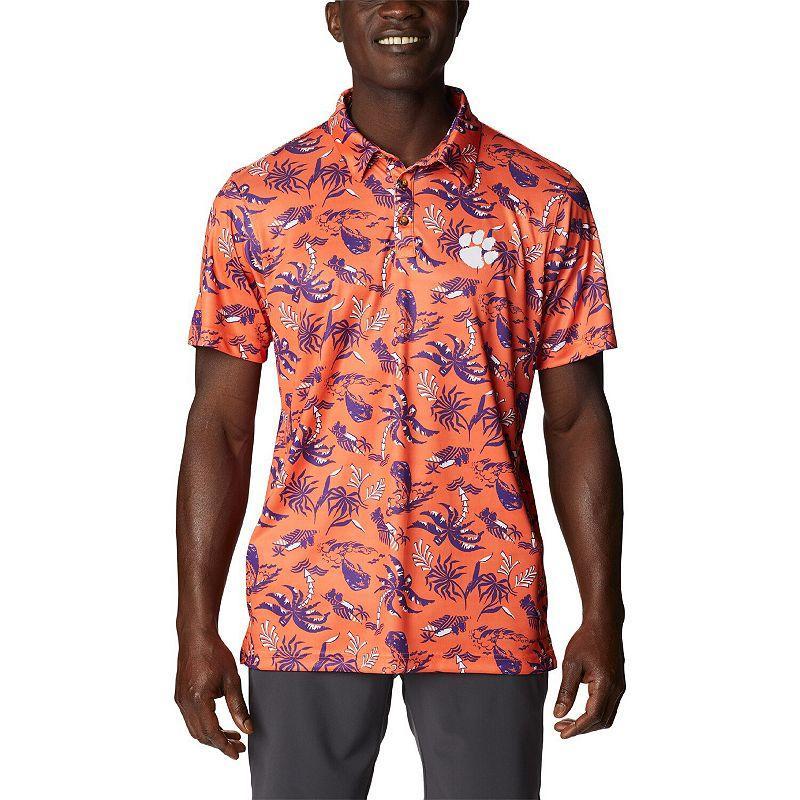 Mens Columbia Clemson Tigers Super Terminal Tackle Omni-Shade Polo Product Image