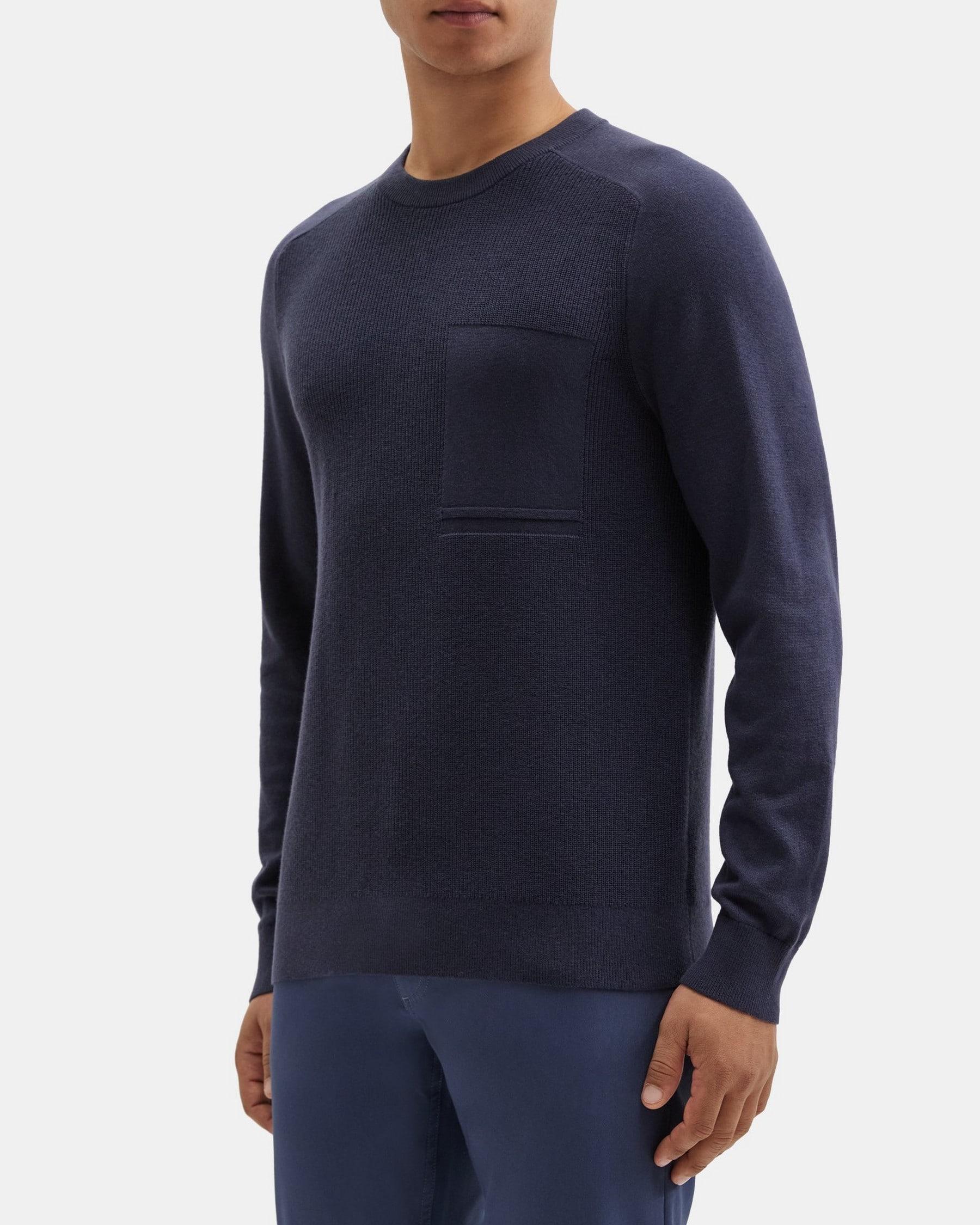 Ribbed Crewneck Sweater in Cotton-Cashmere Product Image